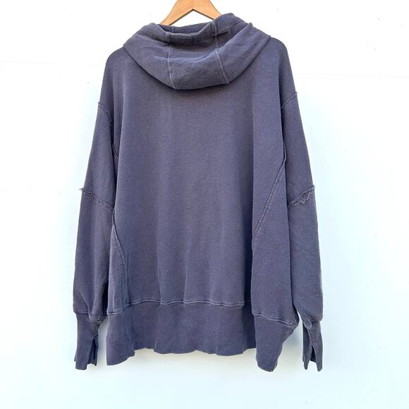Free People Camden Oversized Slouchy Full Zip Hoodie Fallen Fig Purple Large - Picture 6 of 10